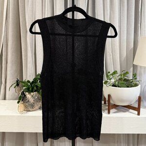 Rag and Bone Raina Lurex Tank Black and Metallic | Size L